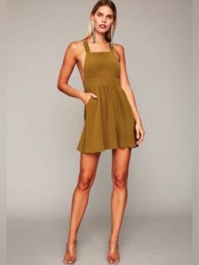 Stone Cold Fox Silk Huntley Dress Olive Green Size 2